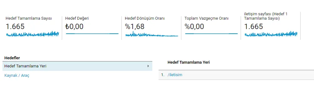 Dönüşümler Sekmesi Görünümü