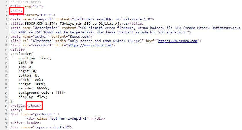 Doğrulama Kodunun Yerleştirileceği HTML Kod Alanı