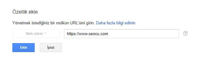 Google Search Console'a Alan Adının Eklenmesi