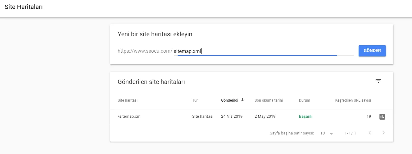 Site Haritaları Görünümü